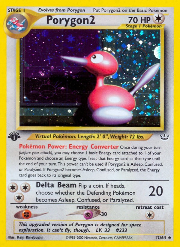 2001 Pokémon Neo Revelation Porygon2 #12 trading card