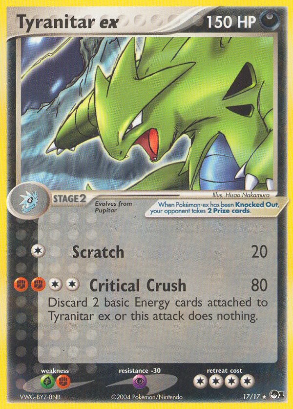 2004 Pokémon POP Series 1 Tyranitar ex #17 trading card