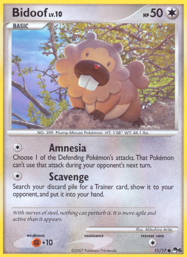 2007 Pokémon POP Series 6 Bidoof #11 trading card