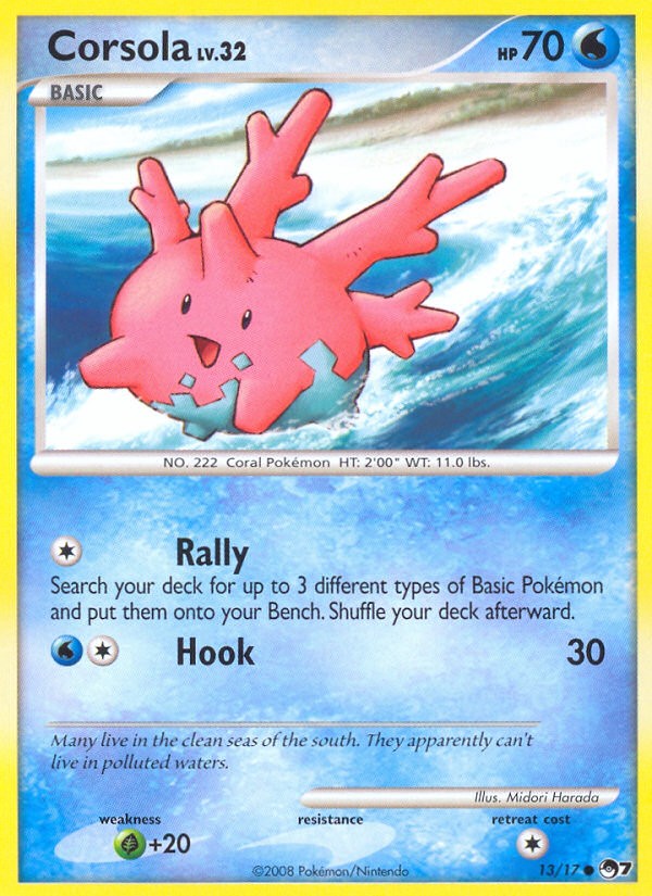 2008 Pokémon POP Series 7 Corsola #13 trading card