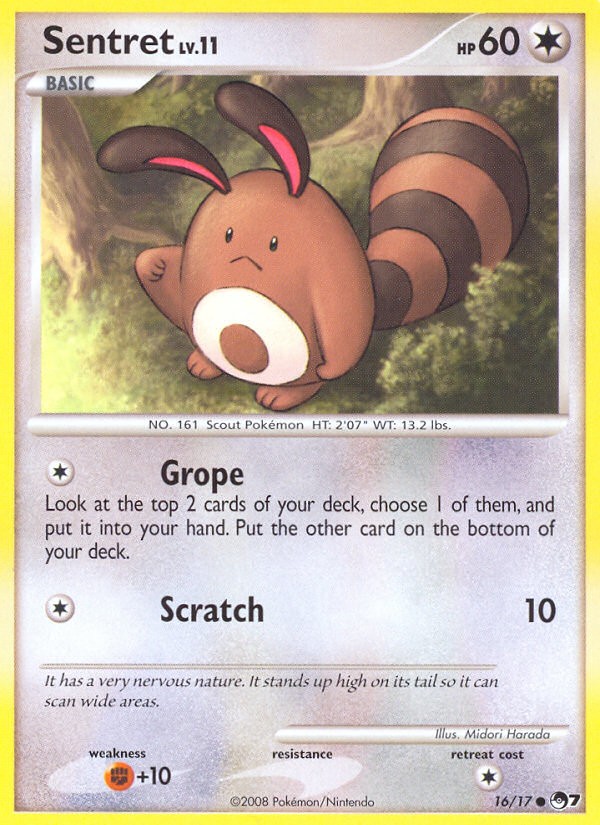 2008 Pokémon POP Series 7 Sentret #16 trading card