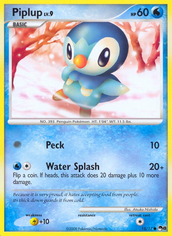 2008 Pokémon POP Series 8 Piplup #15 trading card