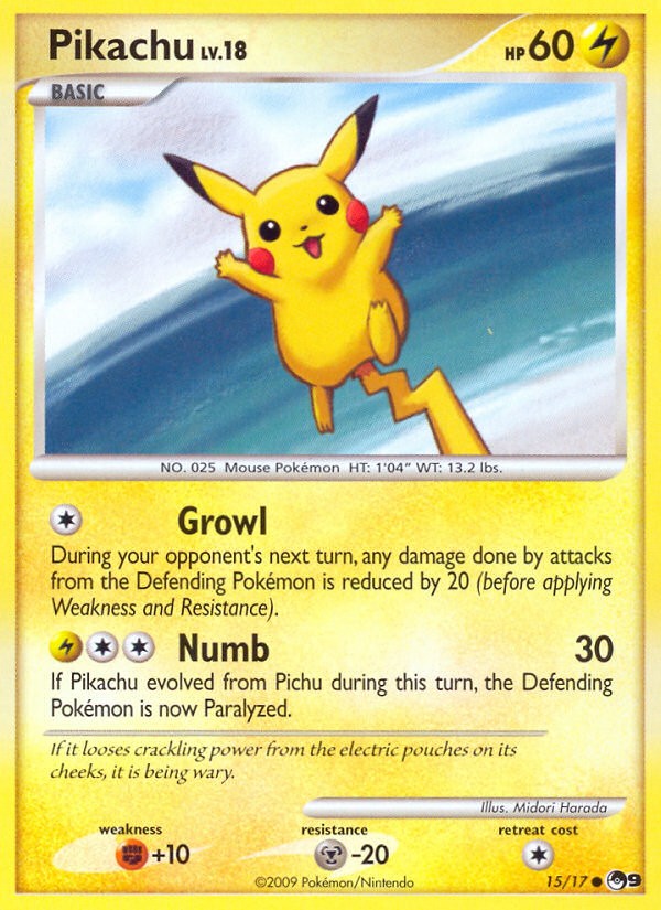 2009 Pokémon POP Series 9 Pikachu #15 trading card