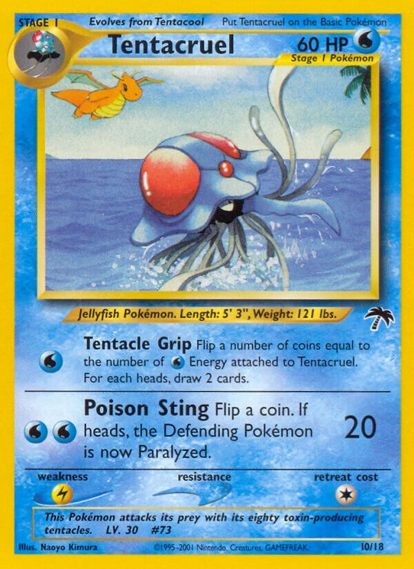 2001 Pokémon Southern Islands Tentacruel #10 trading card