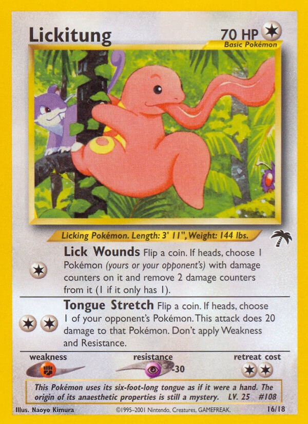 2001 Pokémon Southern Islands Lickitung #16 trading card