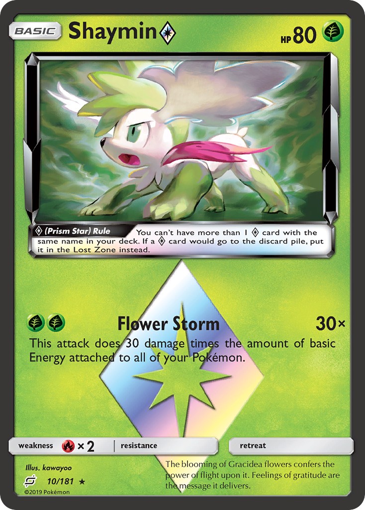 2019 Pokémon Team Up Shaymin ◇ #10 trading card
