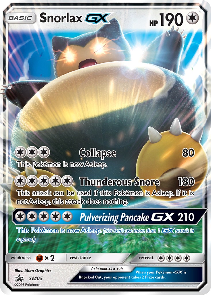 2017 Pokémon SM Black Star Promos Snorlax-GX #SM05 trading card