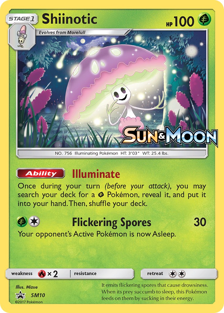 2017 Pokémon SM Black Star Promos Shiinotic #SM10 trading card