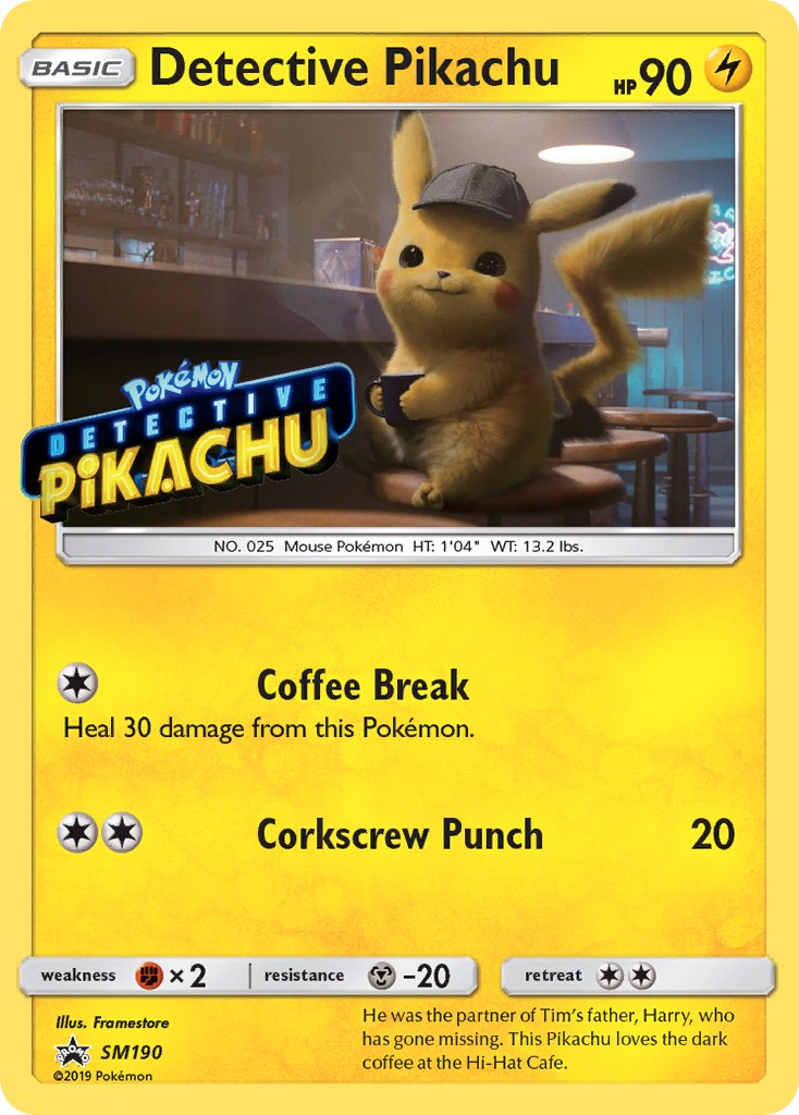 2019 Pokémon Black Star Promos Detective Pikachu #SM190 Pokémon card front