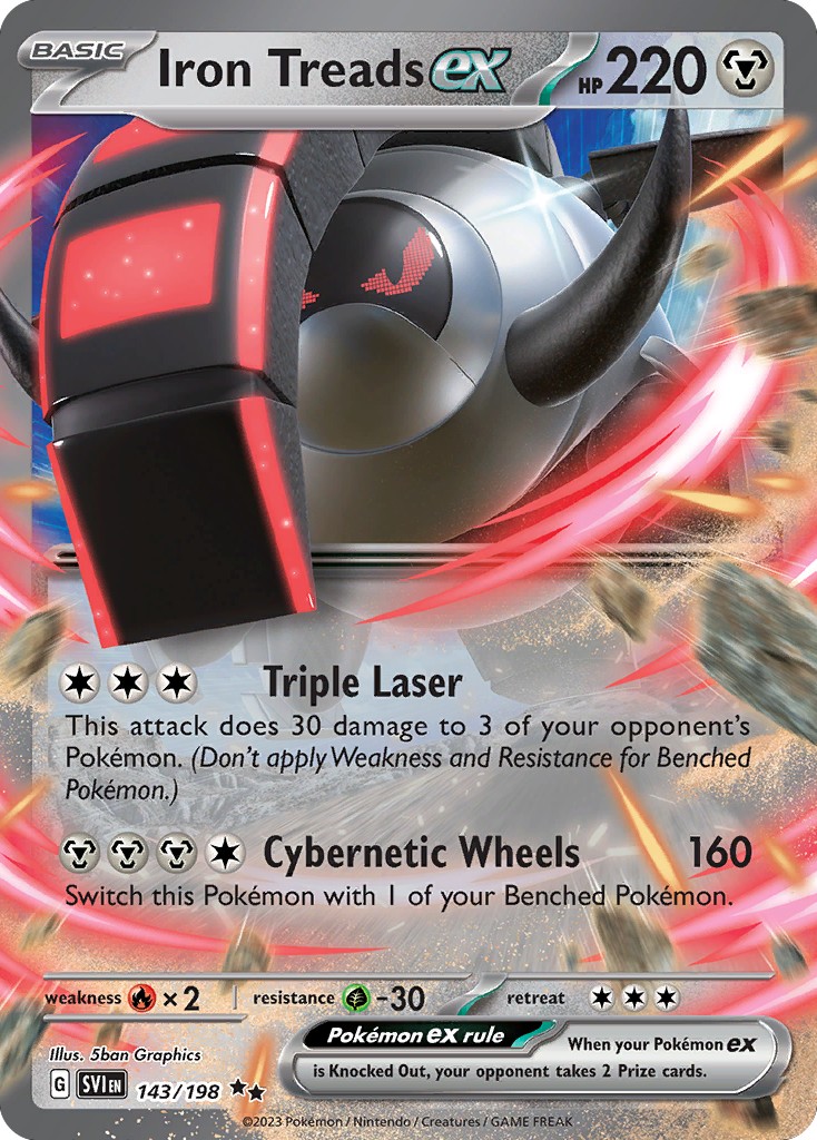 Iron Treads ex (Double Rare · Holo) · 2023 · Scarlet & Violet