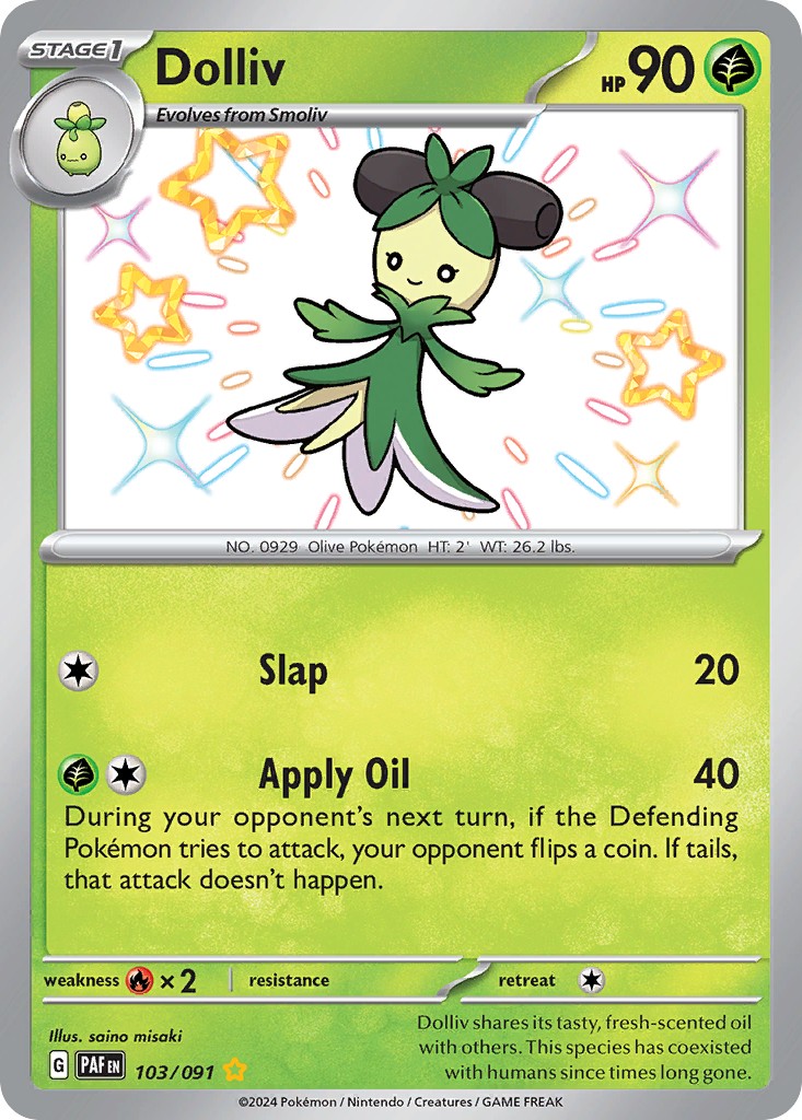 2024 Pokémon Paldean Fates Dolliv #103 trading card
