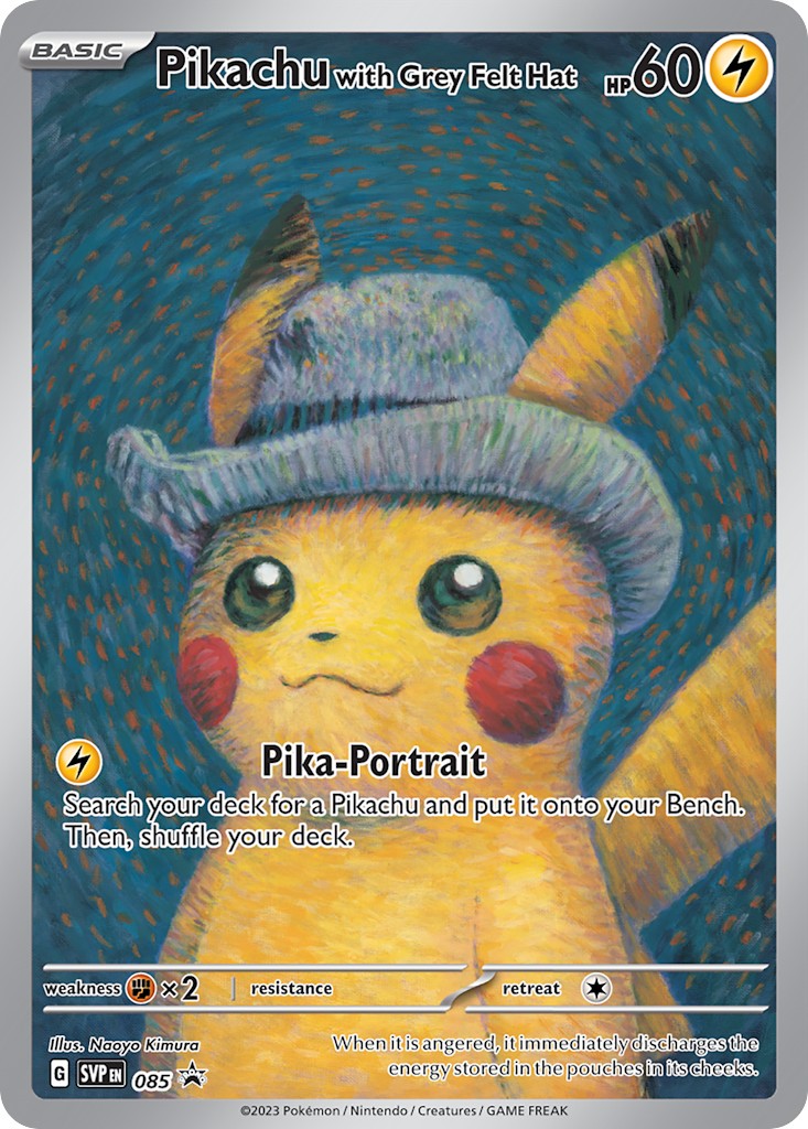 Pikachu with Grey Felt Hat - Image 1