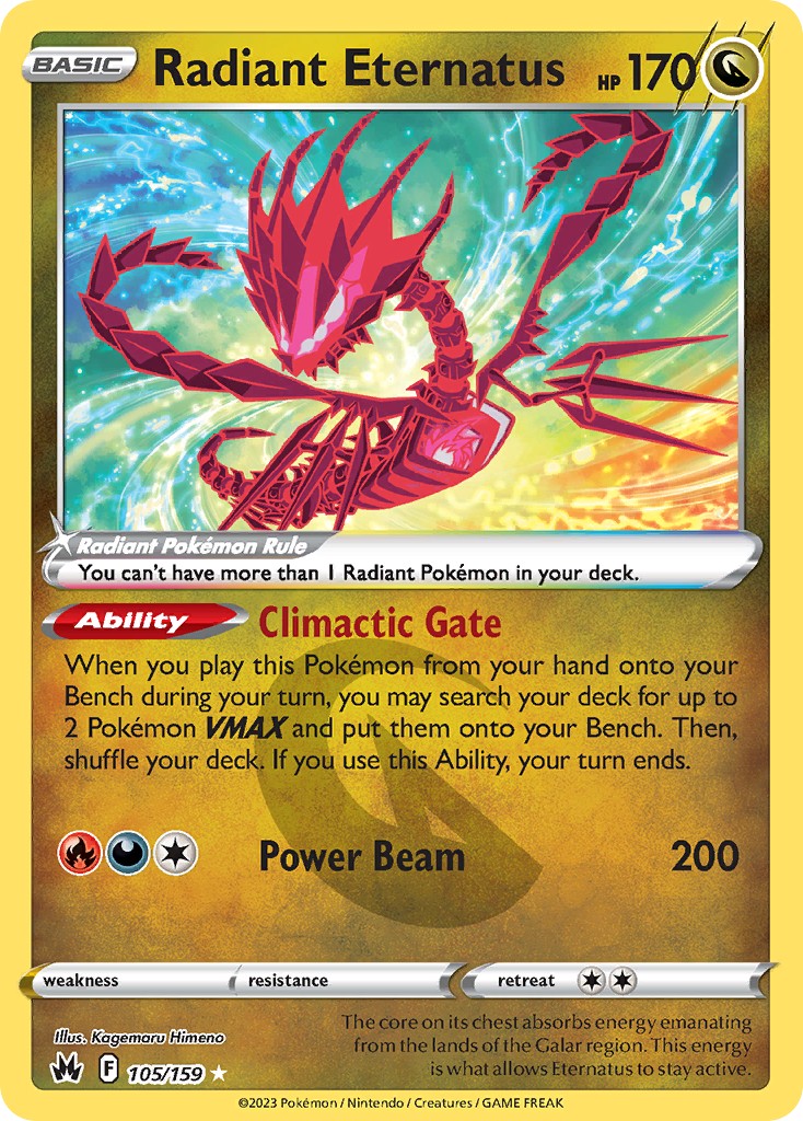 Radiant Eternatus (Radiant Rare · Holo) · 2023 · Crown Zenith
