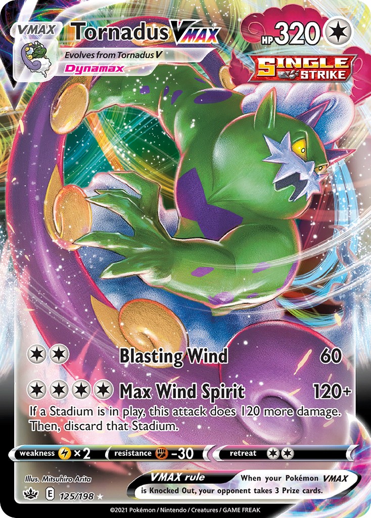 Tornadus VMAX (Rare Holo VMAX · Holo) · 2021 · Chilling Reign