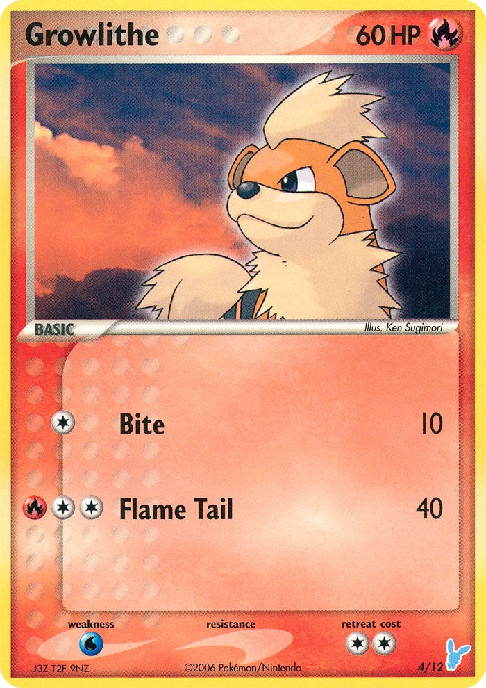 2006 Pokémon EX Trainer Kit 2 Minun Growlithe #4 trading card