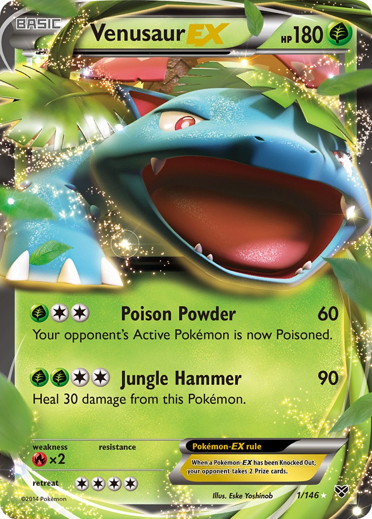 2014 Pokémon XY Venusaur-EX #1 trading card