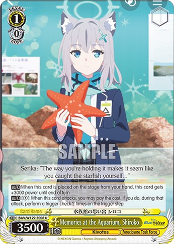2026 Weiß Schwarz Booster Pack Blue Archive The Animation Memories at the Aquarium, Shiroko #BAV/W129-E008 trading card