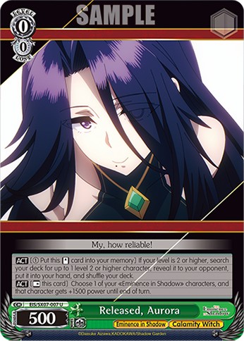 2026 Weiß Schwarz Booster Pack The Eminence in Shadow Released, Aurora #EIS/SX07-007 trading card