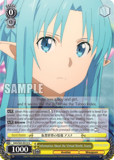 Information About the Virtual World, Asuna - Image 1