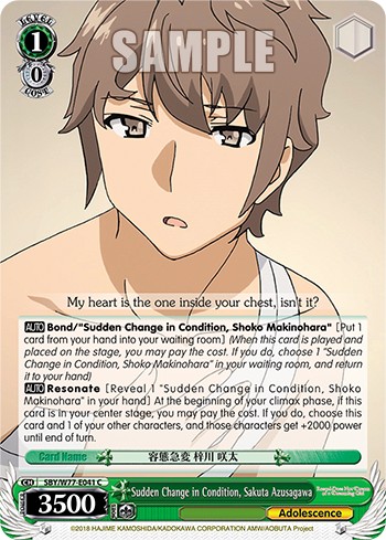 Sudden Change in Condition, Sakuta Azusagawa - Image 1