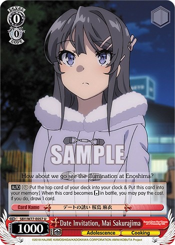 Date Invitation, Mai Sakurajima - Image 1