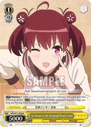 An Answer to the Autograph Board, Izumi - Image 1